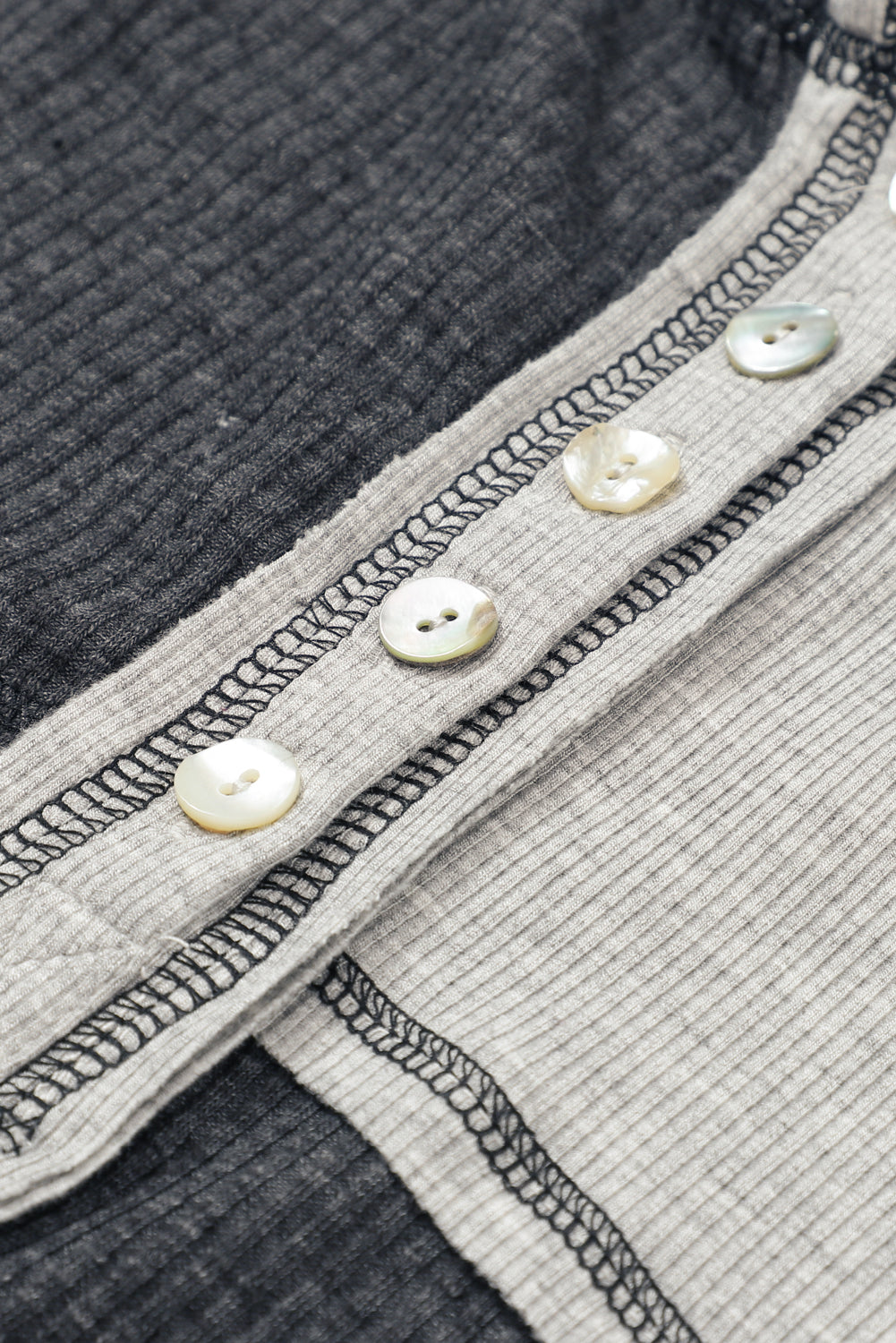 Gris Colorblock Sweat Henley Couled Couled Henley