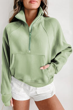 Zipped sword-to-collar sweatshirt *