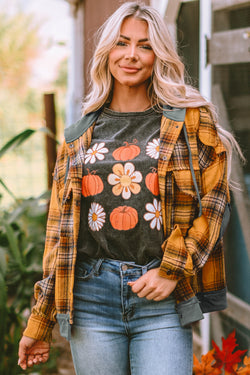 Chaqueta con capucha naranja revisadas y botones