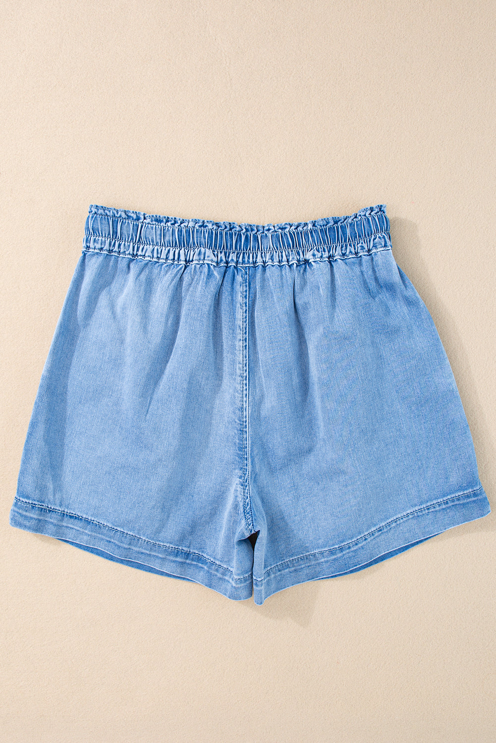 Beau Blue Chambray Drawstring Casual Shorts