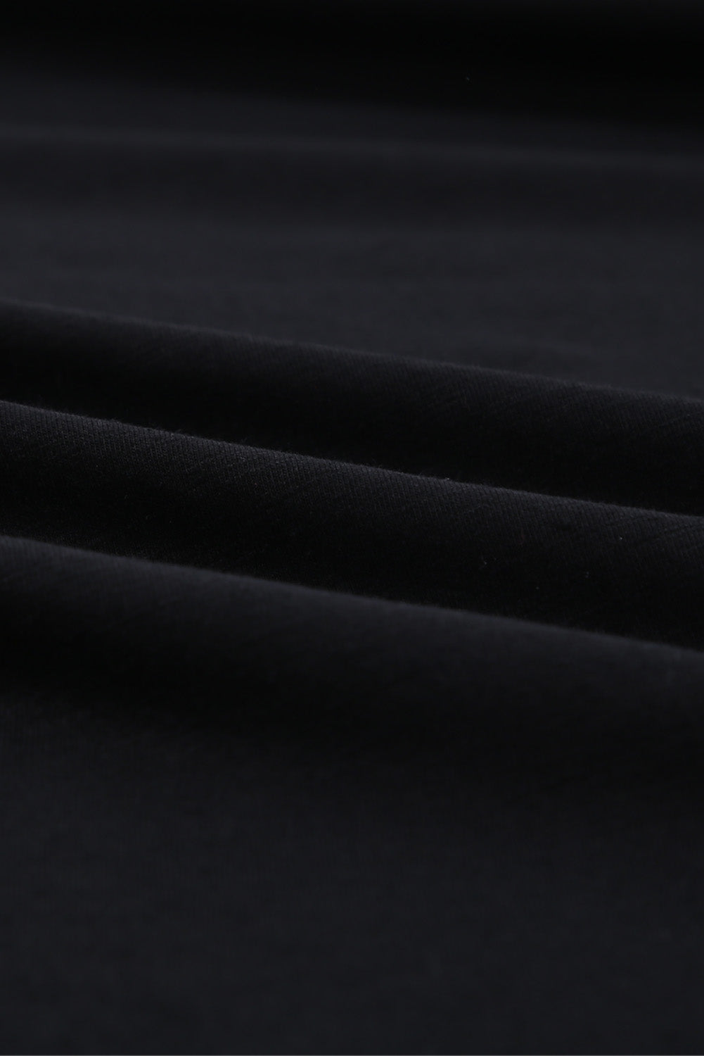 Camiseta de algodón mezclada con cuello redondo negro