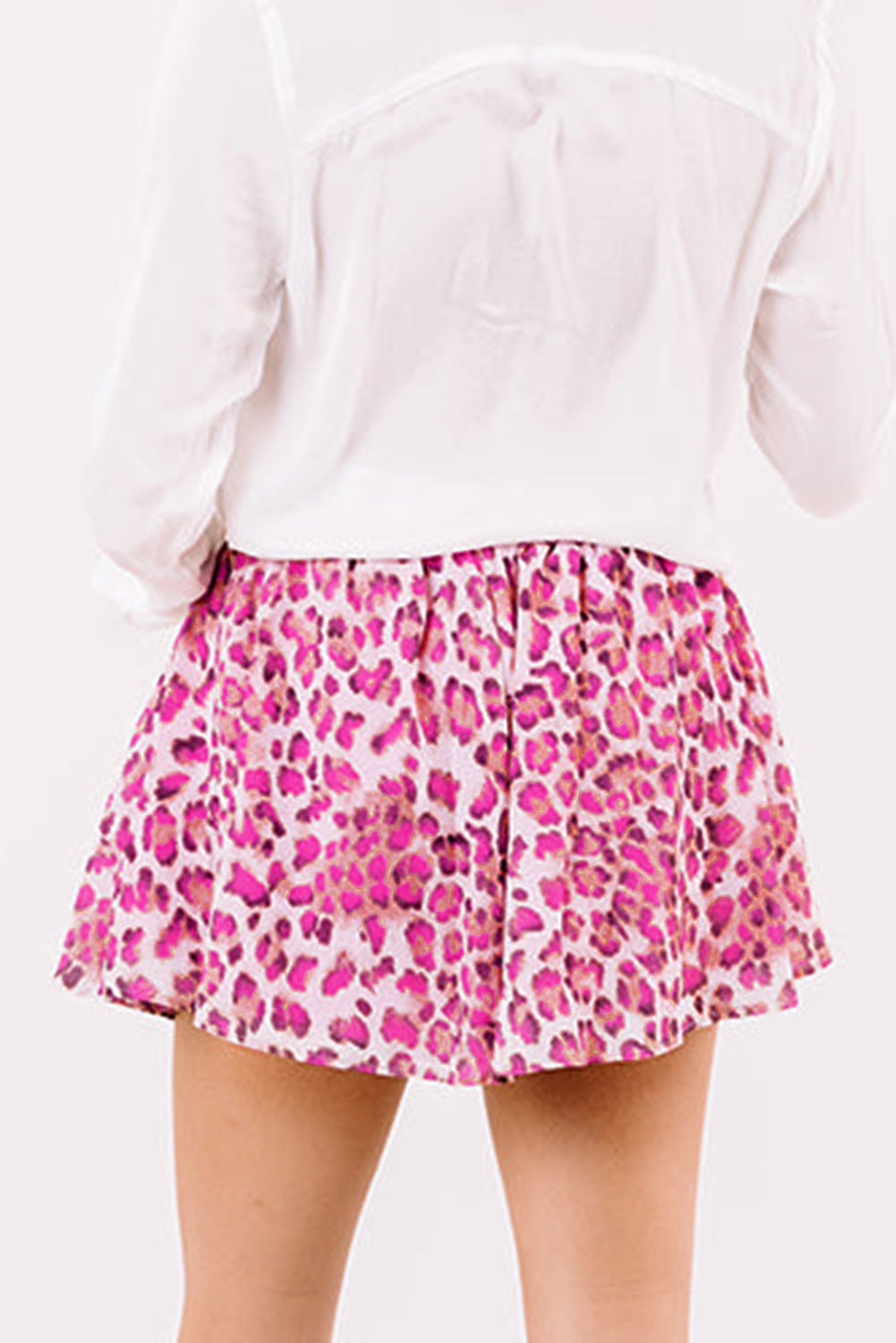 Rose Leopard Imprimir Flutter Shorts informales