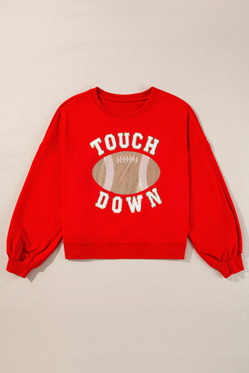 Sweat-shirt à capuche avec graphique de football TOUCH DOWN rouge ardent