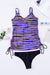 Warm and lacing purple tanker swimsuit