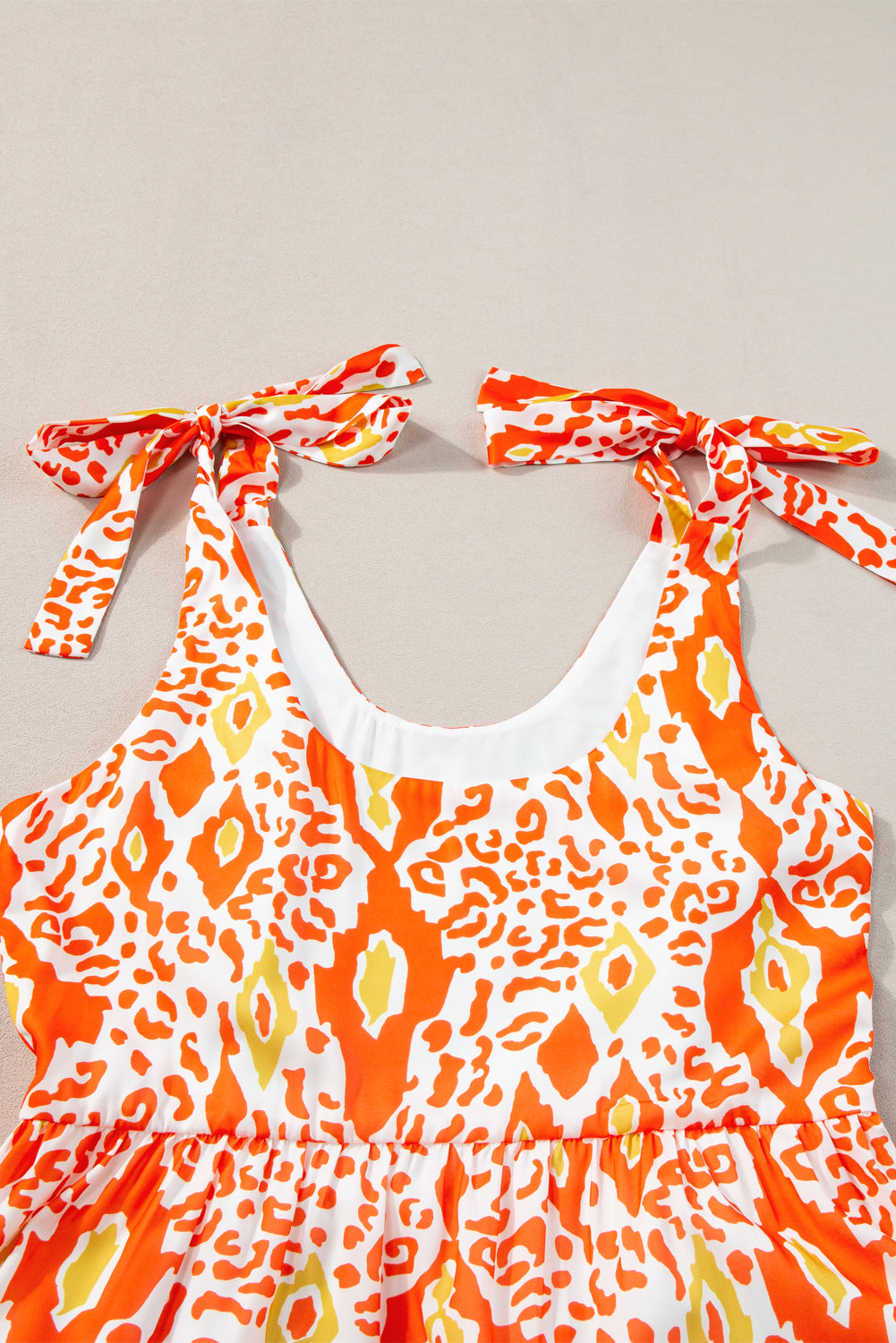 Straps de naranja con correas de leopardo Vestido de bloqueo