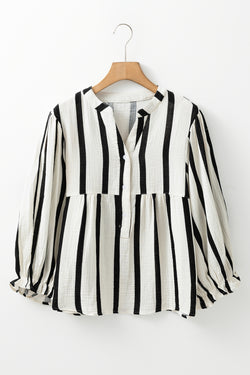 Bully -shaped flip -flined buttoned shirt with black stripes