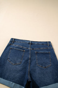 Short en jean taille haute grande taille *