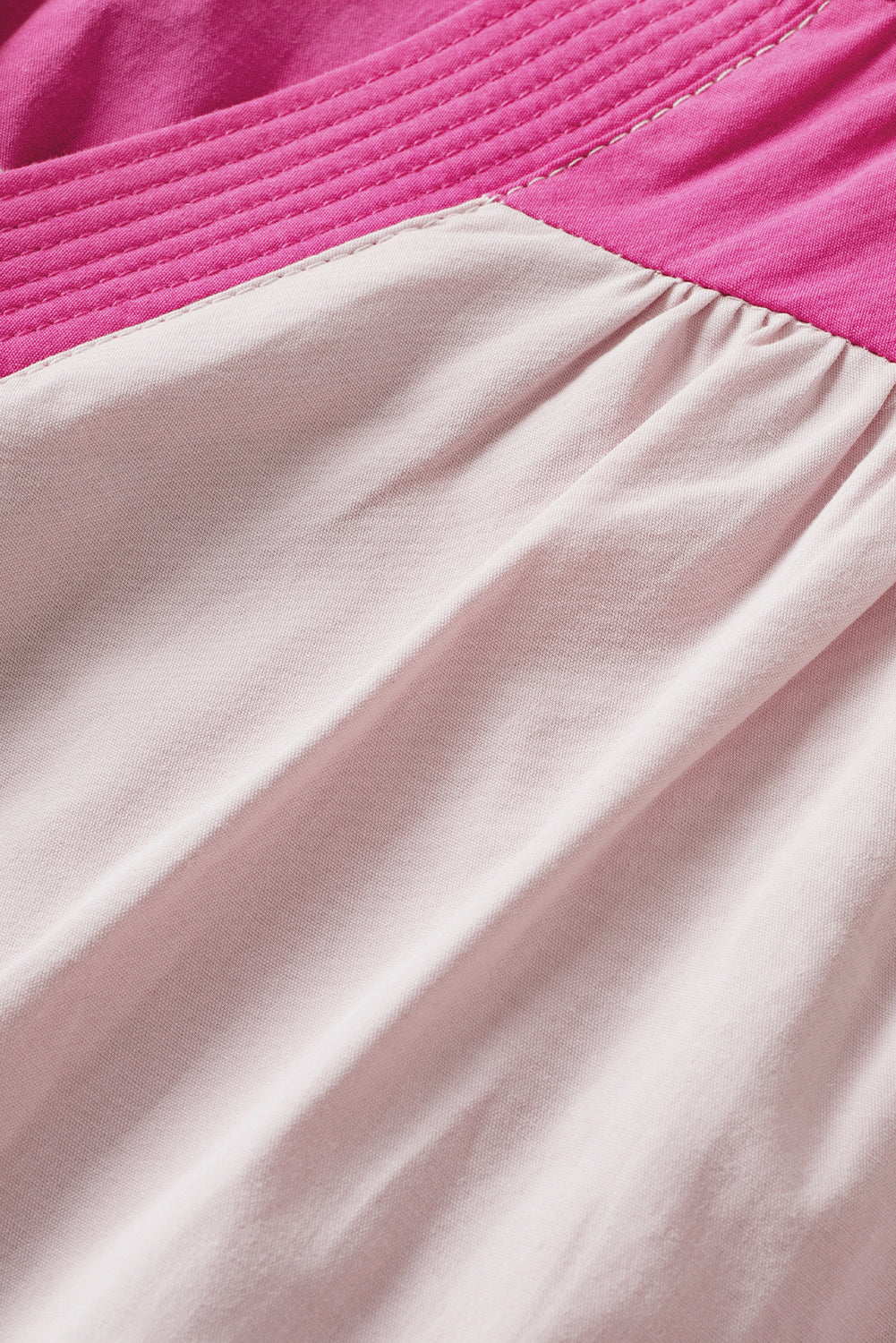 Pink Colorblock Ruffenhülse Frill gegen Nackenbluse