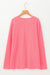 Peach Blossom Plus Size Textured Ribbed Long Sleeve T-Shirt