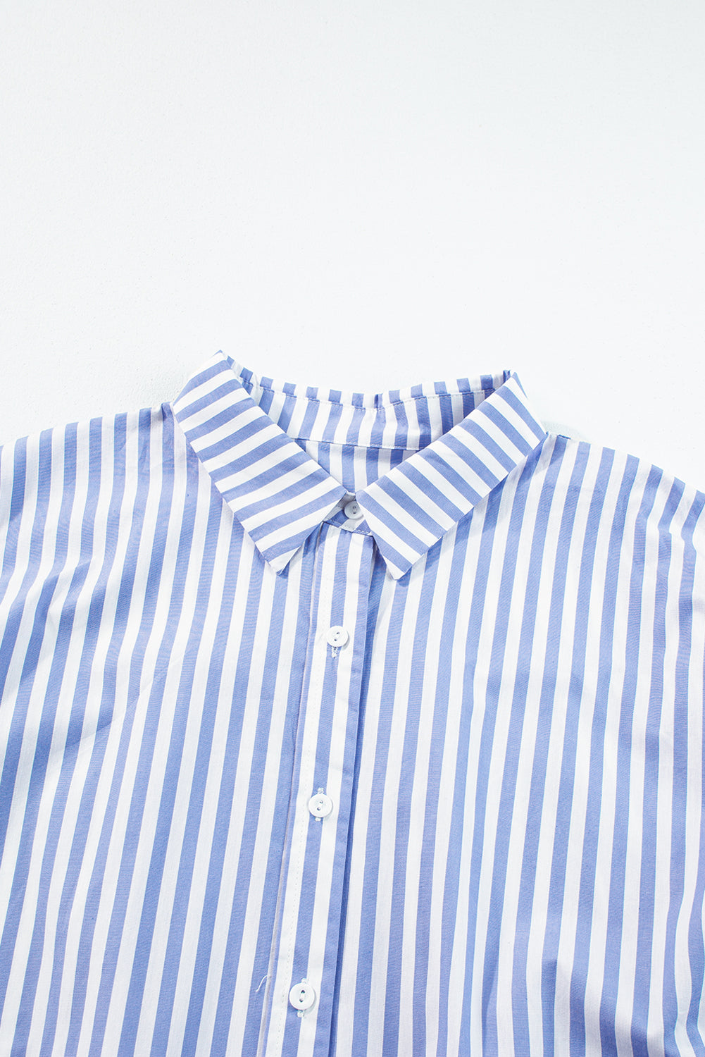 Camicia oversize a strisce blu cielo