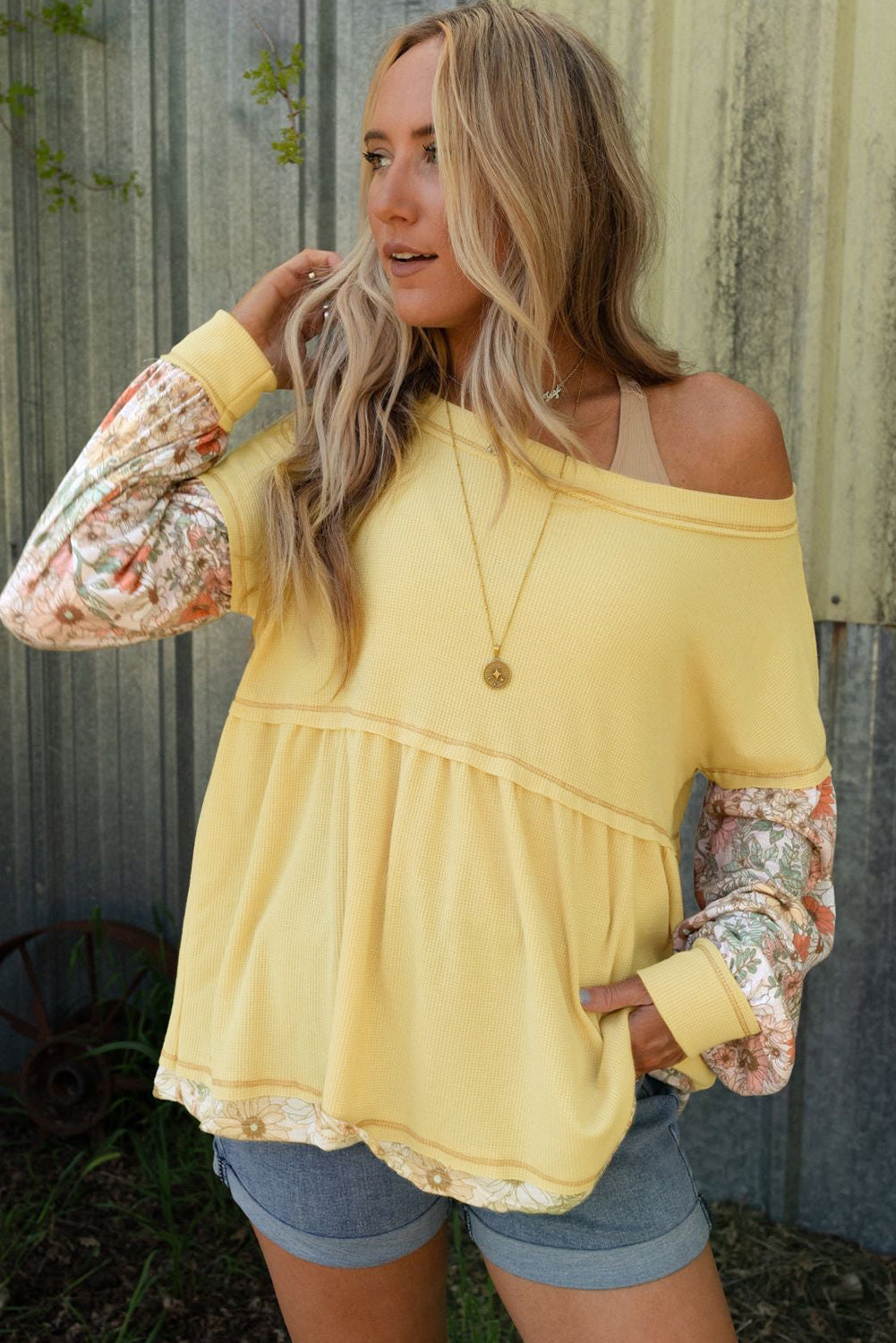 Blouse babydoll jaune en -A WOMAN WE LOVE
