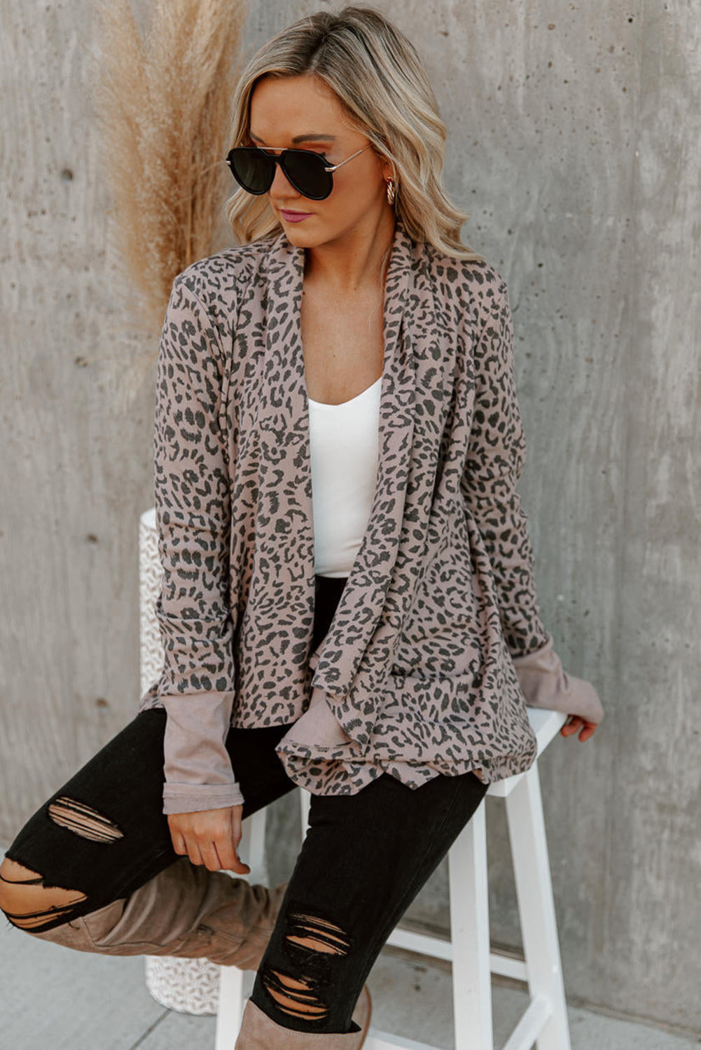 Cardigan léopard ouvert sur le devant-A WOMAN WE LOVE