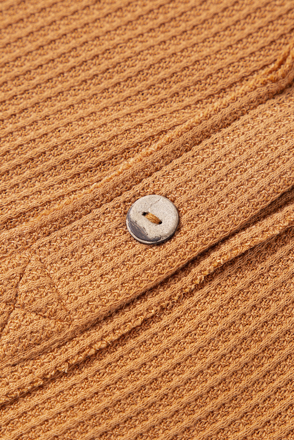 Contrasto arancione rattopparato con la cucitura esposta Waffle Knit Top