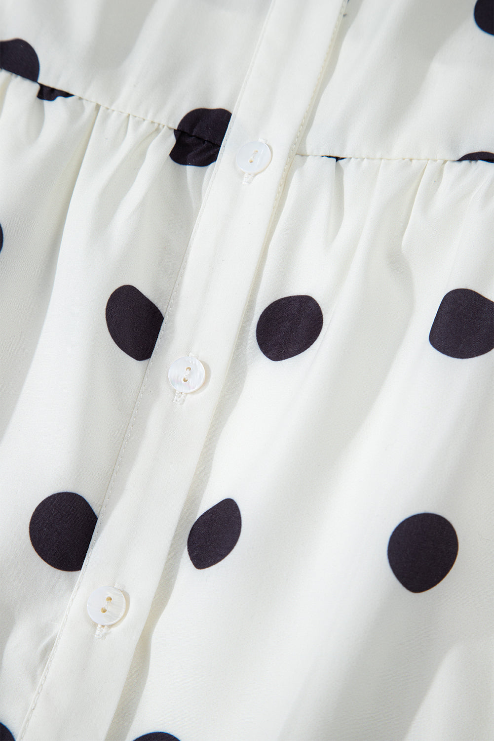 White Babydoll dress with polka dots and sleeve collar *