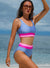 Bikini traje de baño alto block de color azul