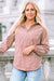 Apricot Ribbed Texture Half-Zip Crew Neck Sweatshirt