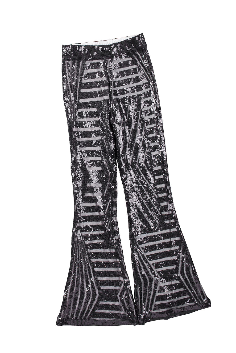 Pantalon large à sequins noir