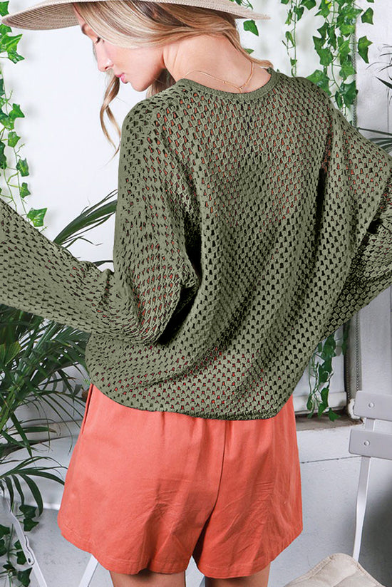 Pull with split sleeves and knitting buttoned collar open vineyard