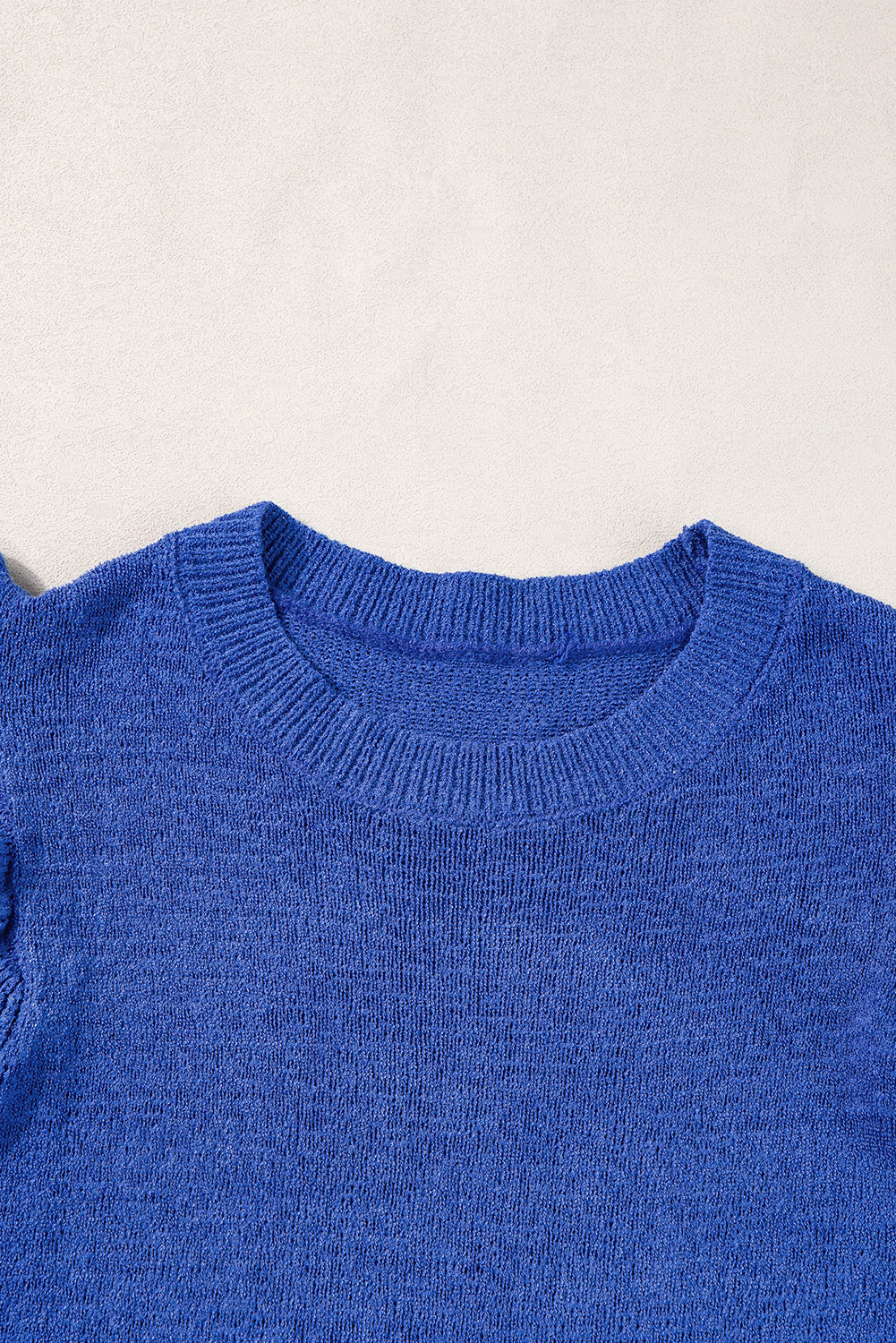 Top maglione a maglia a maglia blu scuro