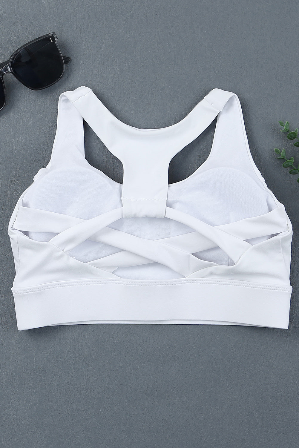 Soutien-gorge de sport push-up athlétique blanc