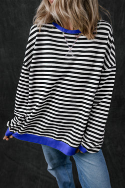 Over-dimensional sweatshirt with black stripes *