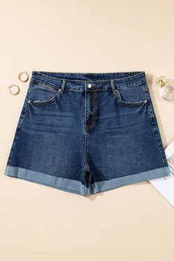 Short en jean taille haute grande taille *