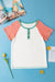 Camiseta Henley Textured con raglan y bloque de color mangas blancas