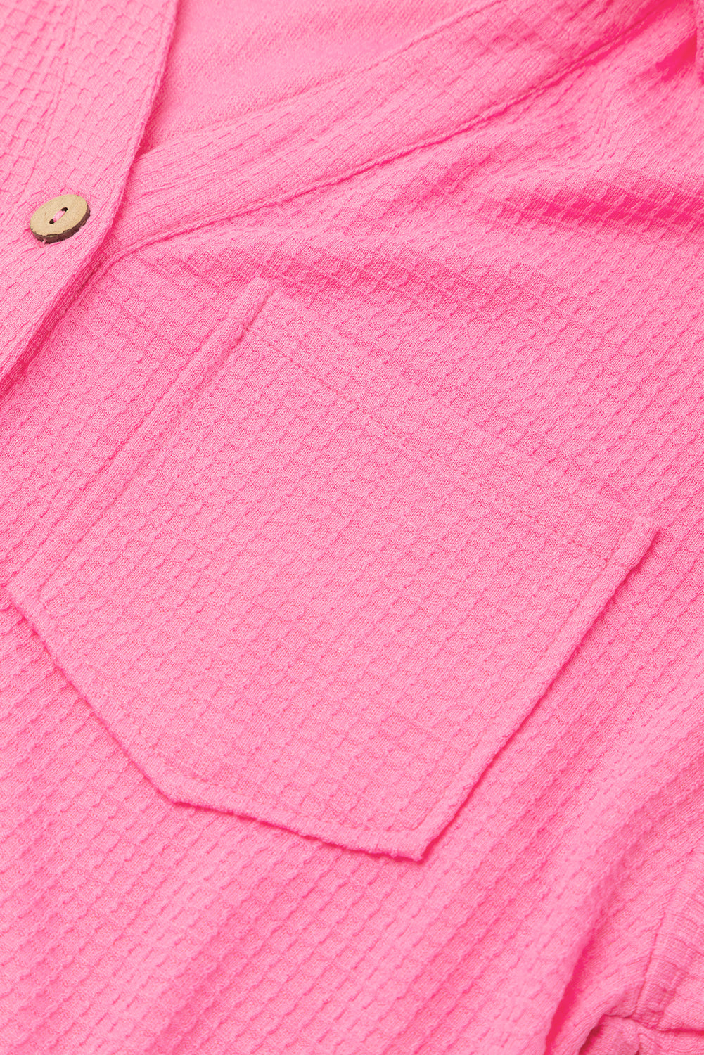 Pocket di toracs a tasca rosa brillante a mezza manica pantaloncini da camicia