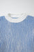 Dark blue striped textured knit loose sweater with contrasting edges