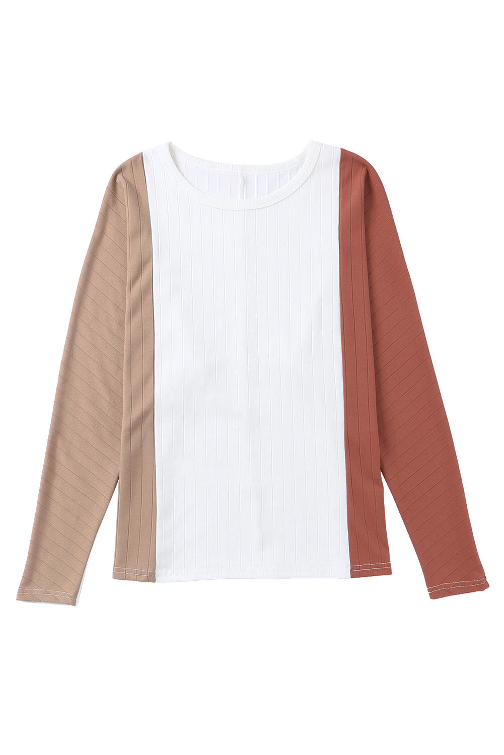 Haut en tricot Dolman color block abricot