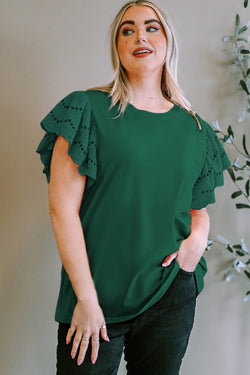 High green with large floating sleeves