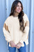 Apricot Corduroy Drop Shoulder Long Sleeve Sweatshirt