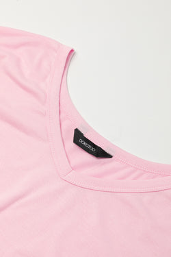 Robe t-shirt longue rose *