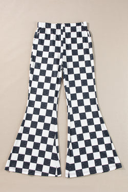 Standed flared pants high black checkerboard *