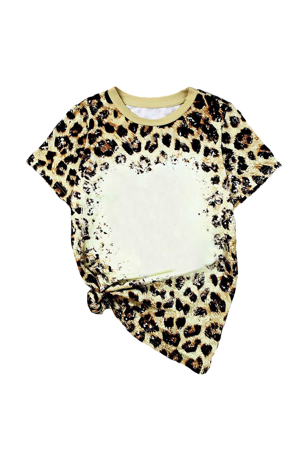 Leopard bleichte O-Neck-T-Shirt