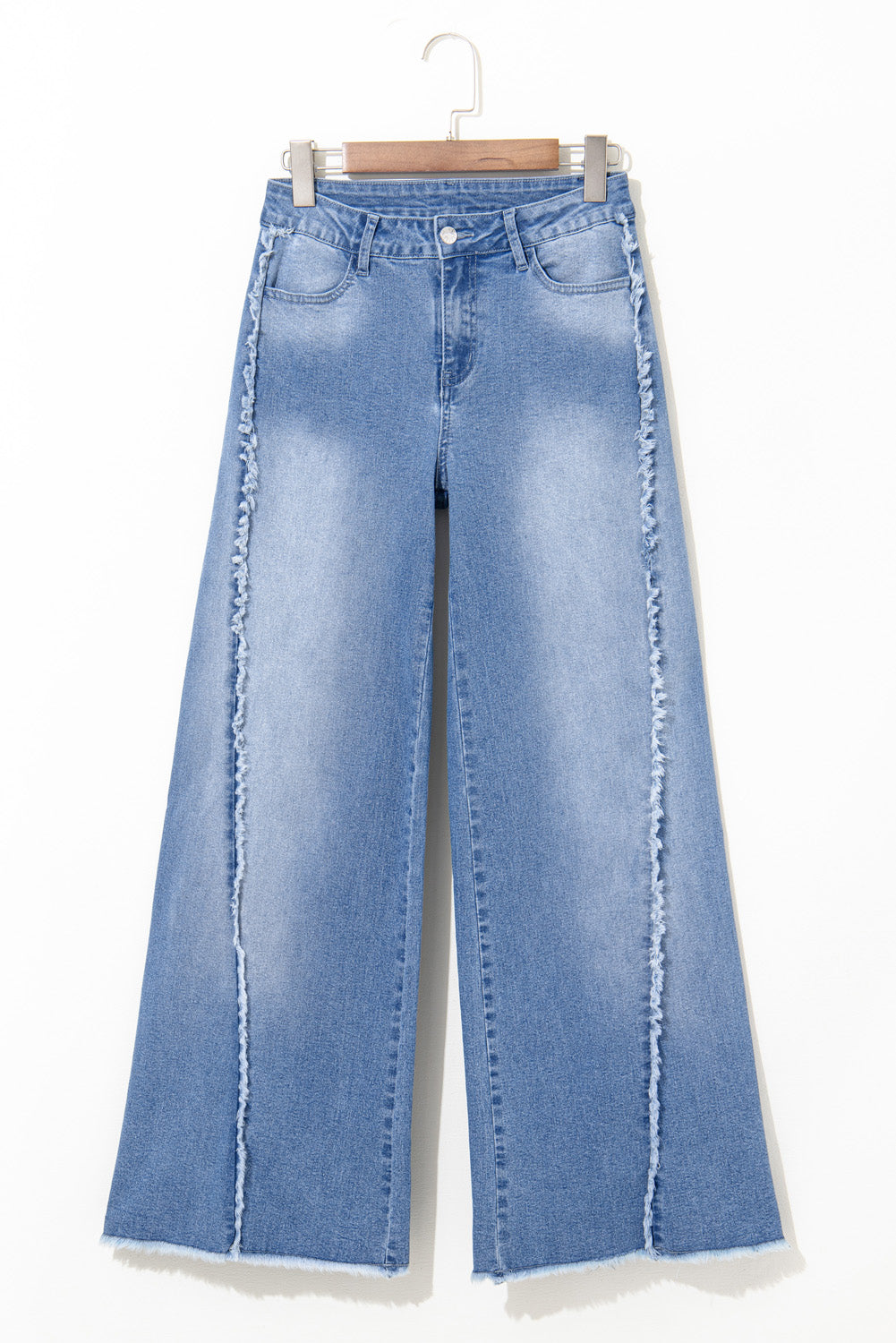 Jean évasé à ourlet brut avec coutures vintage Beau Blue