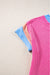 Red Pink Textured Color Block Edge Patch Pocket T-Shirt Dress