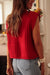 Buried -style buttoned knitted shot sweater with ardent red with side pockets