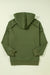 Vineyard Green Solid Color Rivets Raglan Sleeve Hoodie with Pocket