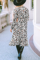 Cardigan leopard open on the front with pockets