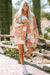 Kimono blanc ouvert à fleurs en patchwork style Boho