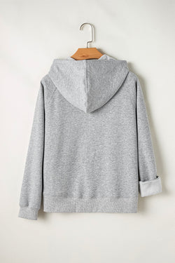 Light Grey Zip Up Hoodie Lined with Solid Color Fleece