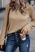 Khaki Ribbed Long Sleeve Crew Neck Knit Top