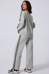 Active set of Sweat-Shirt with Light gray-gray-gray-gray-colored striped