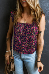 Débardeur fleuri à bretelles et volants Rose Boho-A WOMAN WE LOVE