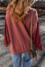 Mineral Red Two-Tone Patchwork Drop Shoulder Sweatshirt