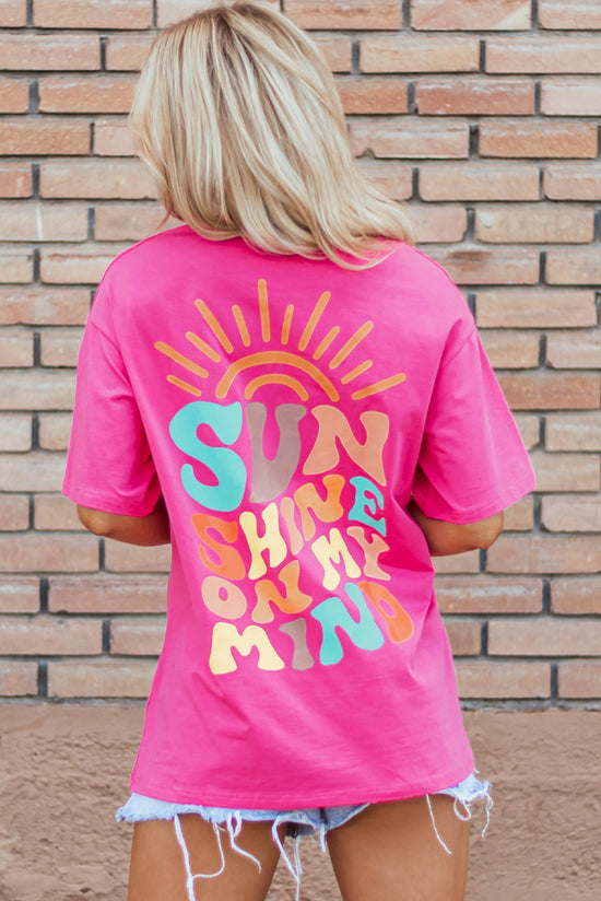 T-shirt graphique SUNSHINE ON MY MIND rose vif