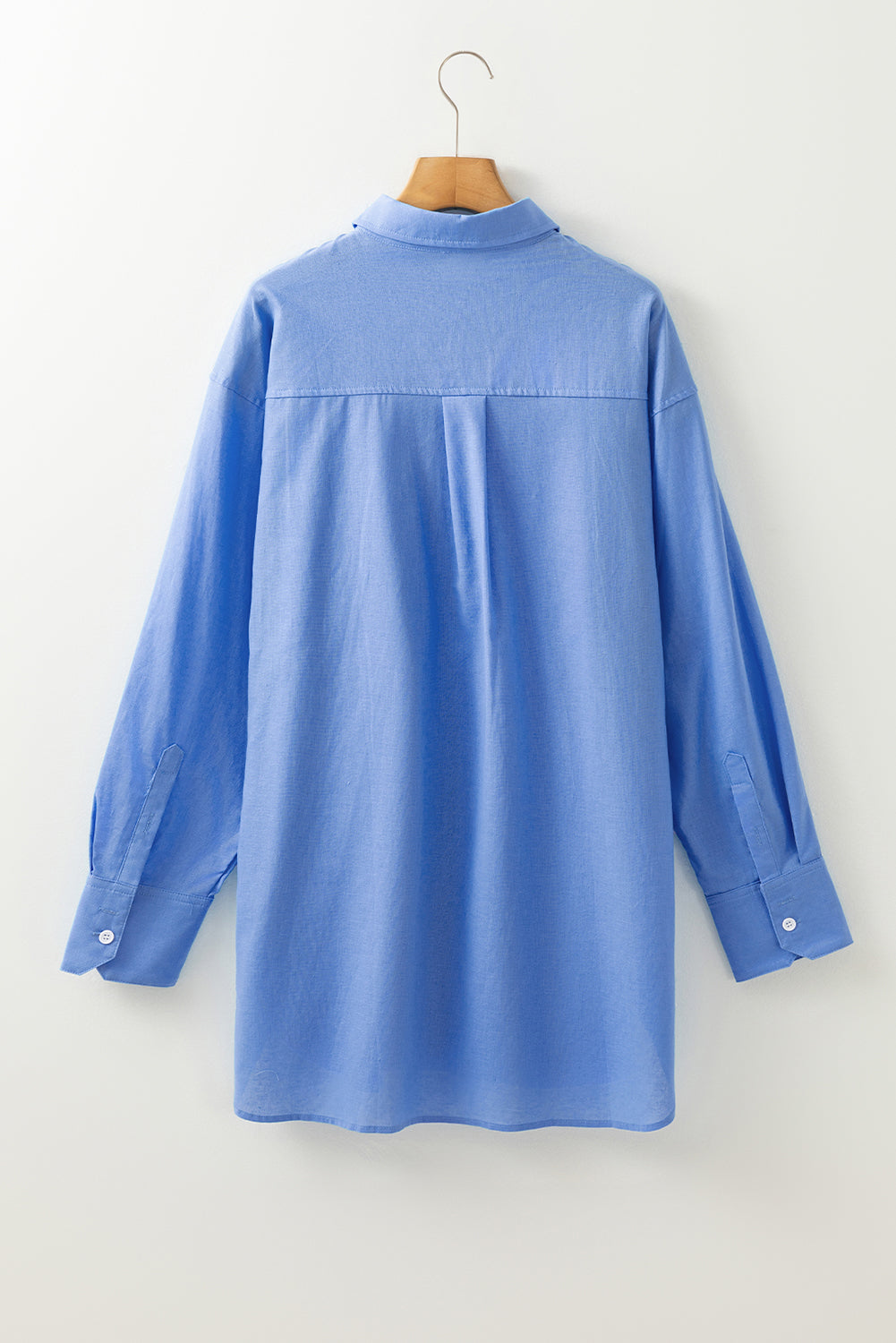 Chemise tunique bleue à poche poitrine boyfriend *