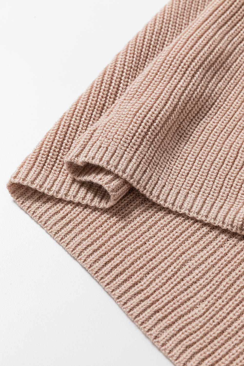 Oatmeal Solid Color Turtleneck Knit Tank Top