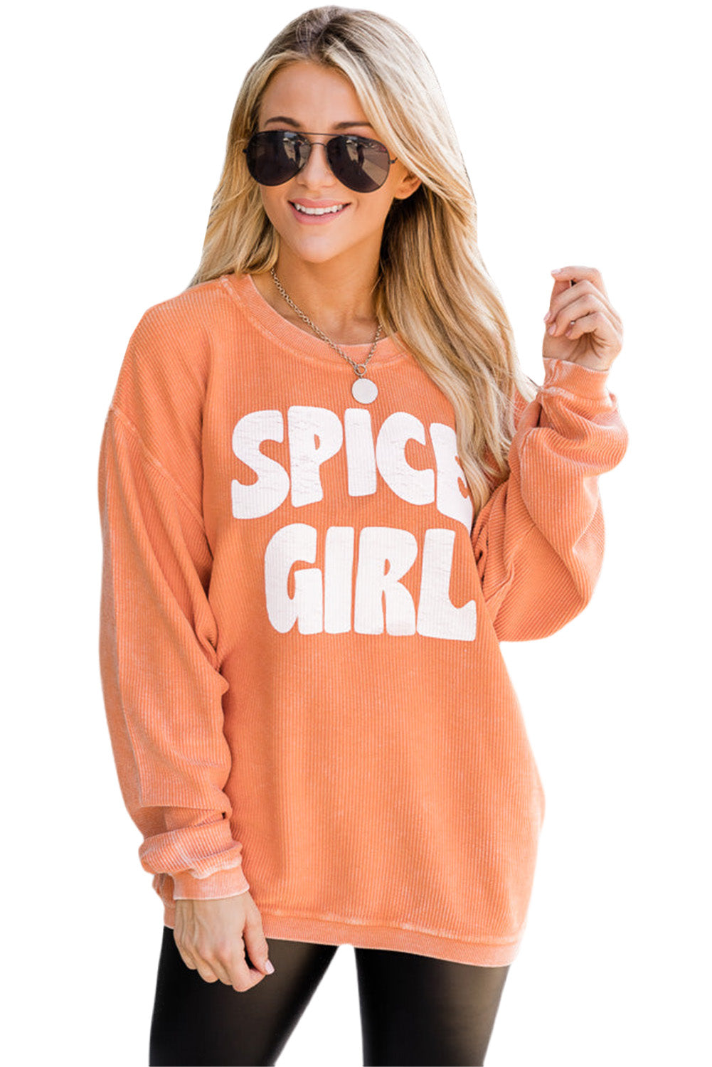 Sudadera gráfica de niña picante con cordón naranja